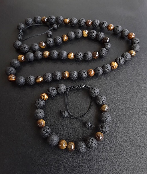 8mm Natural Volcanic Stone Hematite Necklace 12 price in Egypt